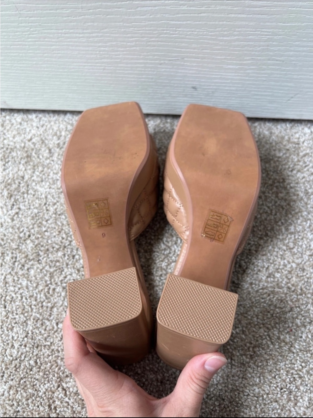Jeffrey Campbell brown Square-Toe Block Heel Sandals